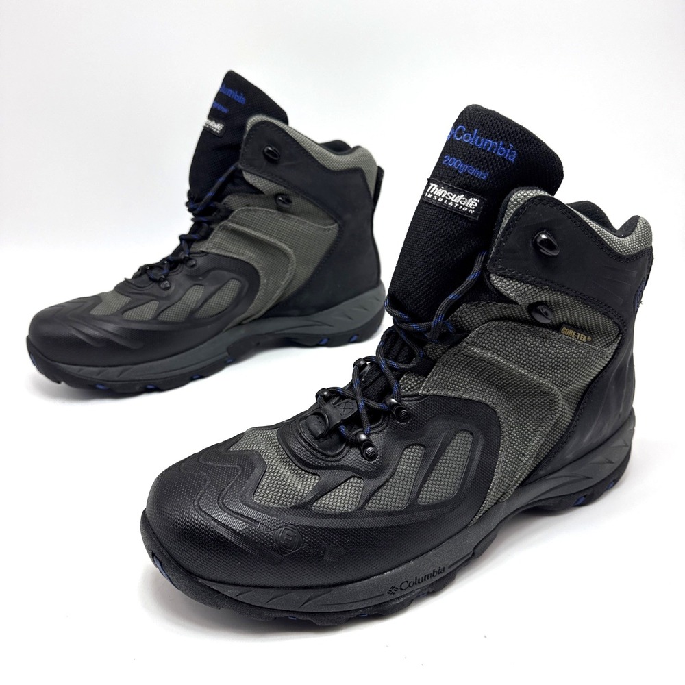Columbia Boots Titanium Bugalution GTX Thinsulate Men Size 14 Black / Blue